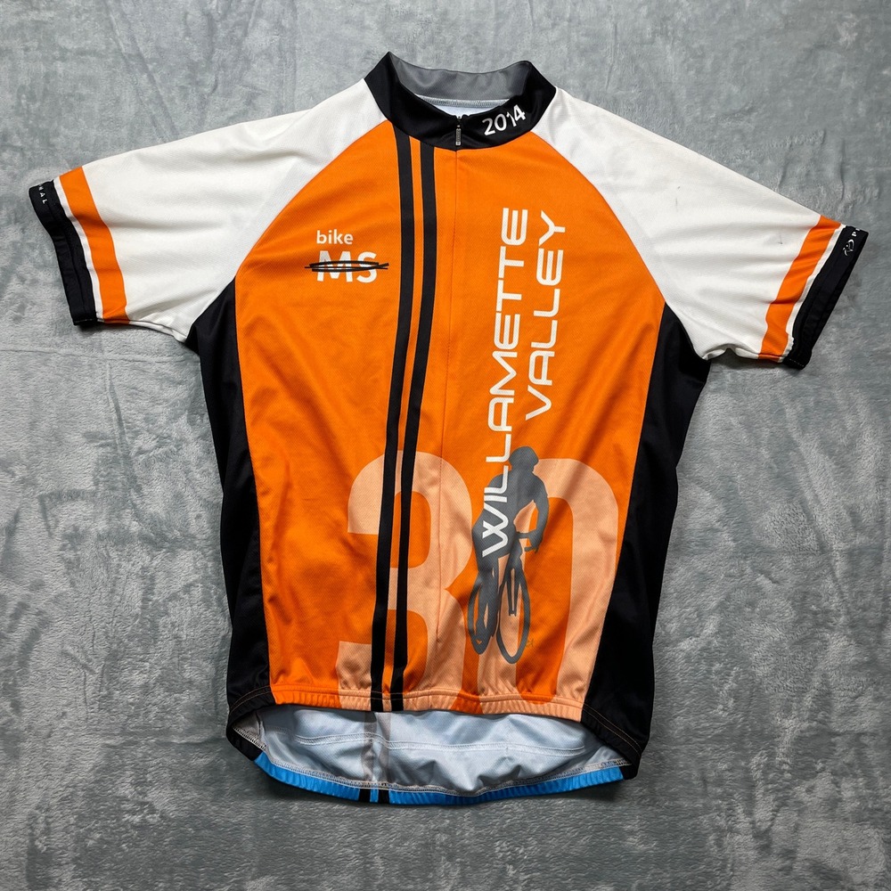 Primal Bike MS Willamette Valley 2014 Cycling Jersey Men's Large‎ Orange Black